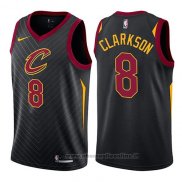 Maglia Cleveland Cavaliers Jordan Clarkson NO 8 Statement 2017-18 Nero