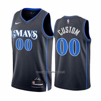 Maglia Dallas Mavericks Personalizzate Citta 2023-24 Blu