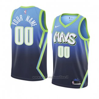 Maglia Dallas Mavericks Personalizzate Citta Edition 2019-20 Blu