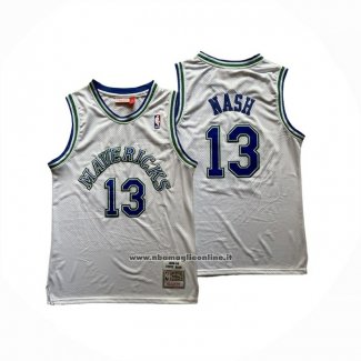 Maglia Dallas Mavericks Steve Nash No 13 Mitchell & Ness 1998-99 Bianco