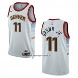 Maglia Denver Nuggets Bruce Brown JR. #11 Citta 2022-23 Bianco