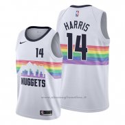 Maglia Denver Nuggets Gary Harris NO 14 Citta Edition Bianco