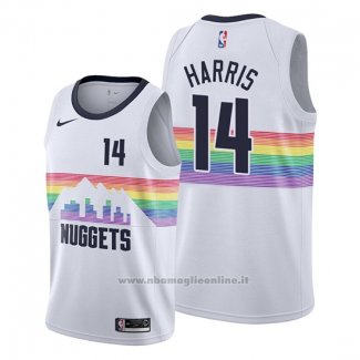 Maglia Denver Nuggets Gary Harris NO 14 Citta Edition Bianco