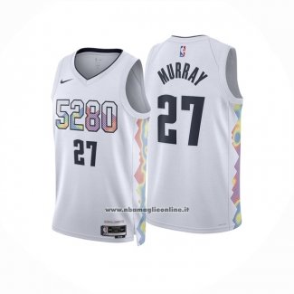 Maglia Denver Nuggets Jamal Murray #27 Citta 2024-25 Bianco