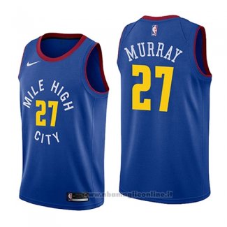 Maglia Denver Nuggets Jamal Murray NO 27 Statement 2018-19 Blu