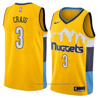 Maglia Denver Nuggets Torrey Craig NO 3 Statement 2018 Giallo