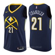 Maglia Denver Nuggets Wilson Chandler NO 21 Citta 2017-18 Blu