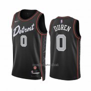 Maglia Detroit Pistons Jalen Duren #0 Citta 2023-24 Nero