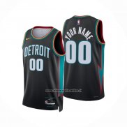 Maglia Detroit Pistons Personalizzate Citta 2025-26 Nero