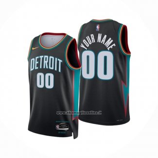 Maglia Detroit Pistons Personalizzate Citta 2025-26 Nero