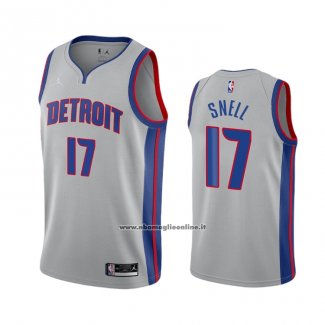 Maglia Detroit Pistons Tony Snell #17 Statement 2020-21 Grigio