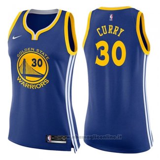 Maglia Donna Golden State Warriors Stephen Curry NO 30 Icon 2017-18 Blu
