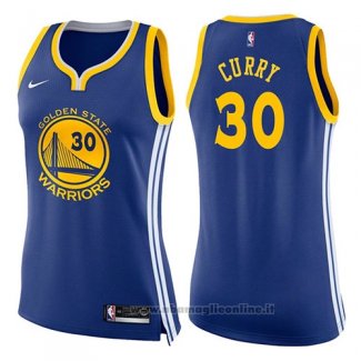 Maglia Donna Golden State Warriors Stephen Curry NO 30 Icon 2017-18 Blu
