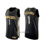 Maglia Golden Edition Minnesota Timberwolves Anthony Edwards #1 2020-21 Nero