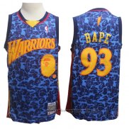 Maglia Golden State Warriors Bape NO 93 Hardwood Classics Blu