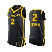 Maglia Golden State Warriors Brandin Podziemski #2 Citta Autentico 2023-24 Nero