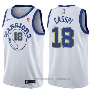 Maglia Golden State Warriors Omri Casspi NO 18 Hardwood Classic 2017-18 Bianco