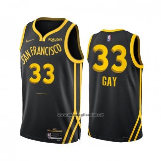 Maglia Golden State Warriors Rudy Gay #33 Citta 2023-24 Nero