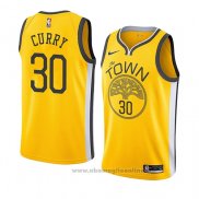 Maglia Golden State Warriors Stephen Curry NO 30 Earned 2018-19 Giallo