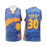 Maglia Golden State Warriors Stephen Curry NO 30 Mitchell & Ness Blu