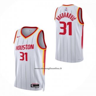Maglia Houston Rockets Bogdan Bogdanovic No 31 Association 2026-27 Bianco