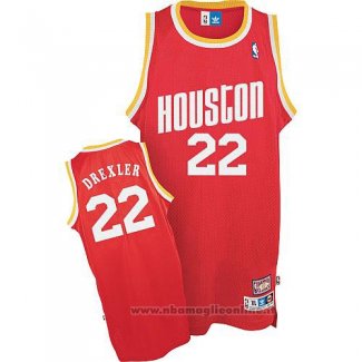 Maglia Houston Rockets Clyde Drexler NO 22 Rosso