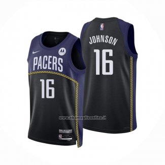 Maglia Indiana Pacers James Johnson #16 Citta 2022-23 Blu