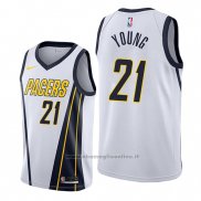Maglia Indiana Pacers Thaddeus Young NO 21 Earned Edition Bianco