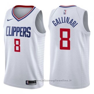 Maglia Los Angeles Clippers Danilo Gallinari NO 8 Association 2017-18 Bianco