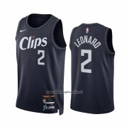 Maglia Los Angeles Clippers Kawhi Leonard #2 Citta 2023-24 Blu