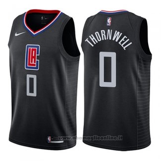 Maglia Los Angeles Clippers Sindarius Thornwell NO 0 Statement 2019 Nero