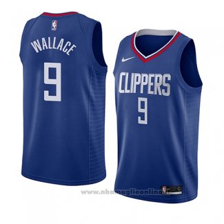 Maglia Los Angeles Clippers Tyrone Wallace NO 9 Icon 2018 Blu