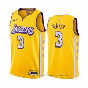 Maglia Los Angeles Lakers Anthony Davis NO 3 Citta 2019-20 Giallo