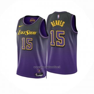 Maglia Los Angeles Lakers Austin Reaves #15 Citta 2024-25 Viola