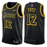 Maglia Los Angeles Lakers Channing Frye NO 12 Citta 2018 Nero