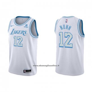 Maglia Los Angeles Lakers Kendrick Nunn #12 Citta 2021-22 Bianco