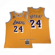 Maglia Los Angeles Lakers Kobe Bryant No 24 Autentico 2007-08 Giallo