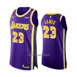 Maglia Los Angeles Lakers LeBron James #23 Statement Autentico Viola