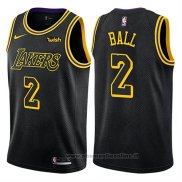 Maglia Los Angeles Lakers Lonzo Ball NO 2 Citta Nero