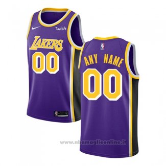 Maglia Los Angeles Lakers Personalizzate Statement 2018-19 Viola