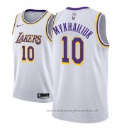 Maglia Los Angeles Lakers Sviatoslav Mykhailiuk NO 10 Association 2018-19 Bianco