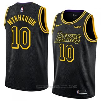 Maglia Los Angeles Lakers Sviatoslav Mykhailiuk NO 10 Citta 2018 Nero