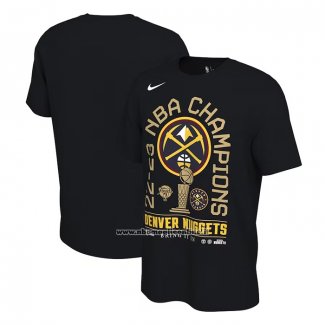 Maglia Manica Corta Denver Nuggets 2023 NBA Finals Champions Locker Room Nero