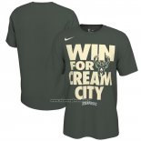 Maglia Manica Corta Milwaukee Bucks 2025 Nba Playoffs Verde