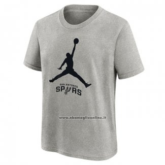 Maglia Manica Corta San Antonio Spurs Essential Jumpman Grigio