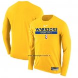 Maglia Manica Lunga Golden State Warriors Practice Performance 2022-23 Giallo