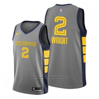 Maglia Memphis Grizzlies Delon Wright NO 2 Citta Grigio