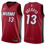 Maglia Miami Heat Bam Adebayo NO 13 Statement 2017-18 Rosso