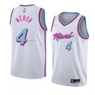 Maglia Miami Heat Briante Weber NO 4 Citta 2018 Bianco