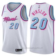 Maglia Miami Heat Justise Winslow NO 20 Citta 2017-18 Bianco